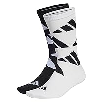 adidas Unisex – Adulto AEROREADY Crew Logo Brand Love Socks 2 Pairs, White, Black, 45-48