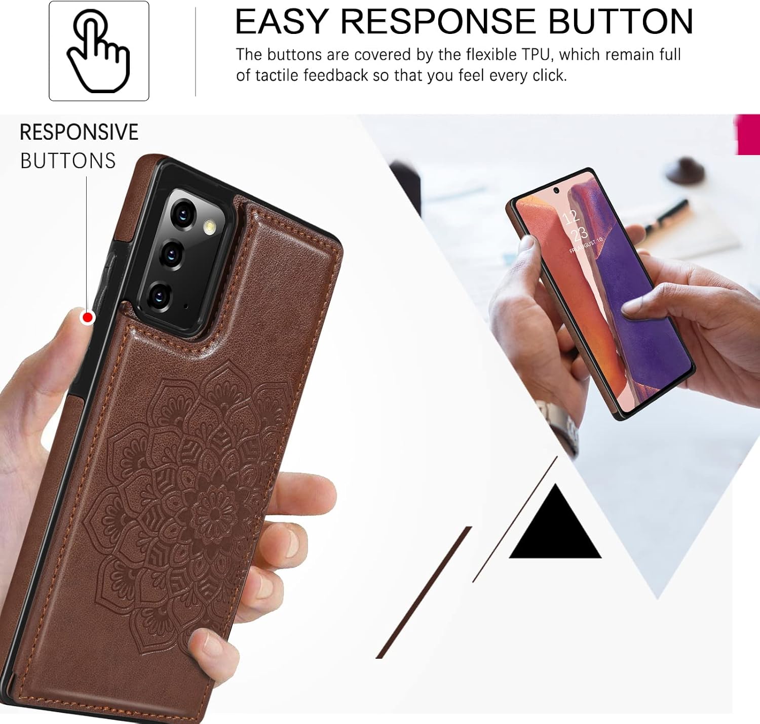 BENTOBEN Samsung Galaxy Note 20 Wallet Case 5G, PU Leather Heavy Duty Rugged Shockproof Protective Cases with Card Slots Cash Holder Phone Case for Samsung Galaxy Note 20 6.7" 2020 -Brown