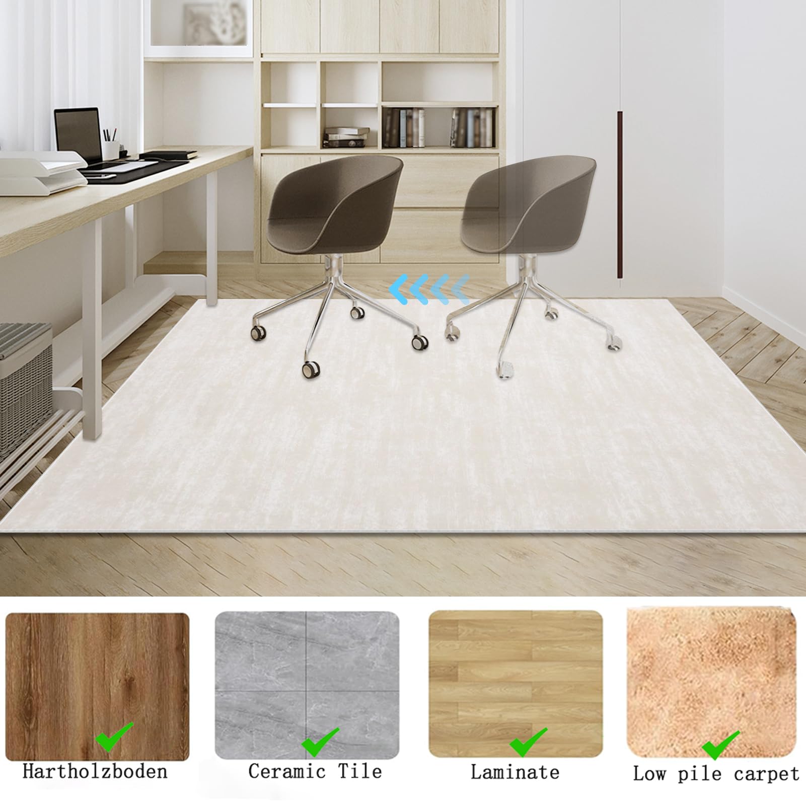 Alfombrilla antideslizante para silla de oficina, 70 x 120 cm, duradera, para suelos duros, juegos y oficina, protector de parquet resistente