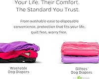 Vista 9 de Pet Parents® Pañales lavables para perros (paquete de 3) + Extendrs® de pañales duraderos para perros, pañales premium para perros hembras y machos