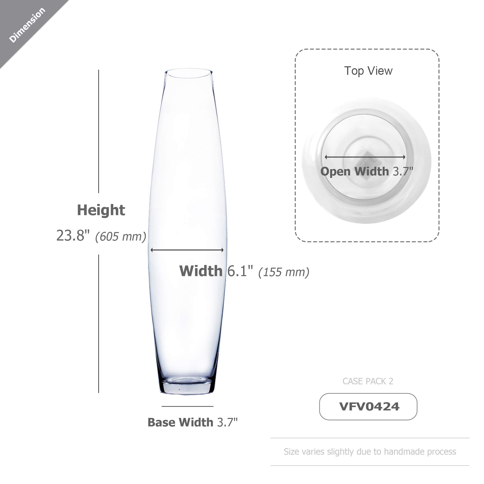 Amazon.com: WGV Tall Bullet Glass Vase, Width 6