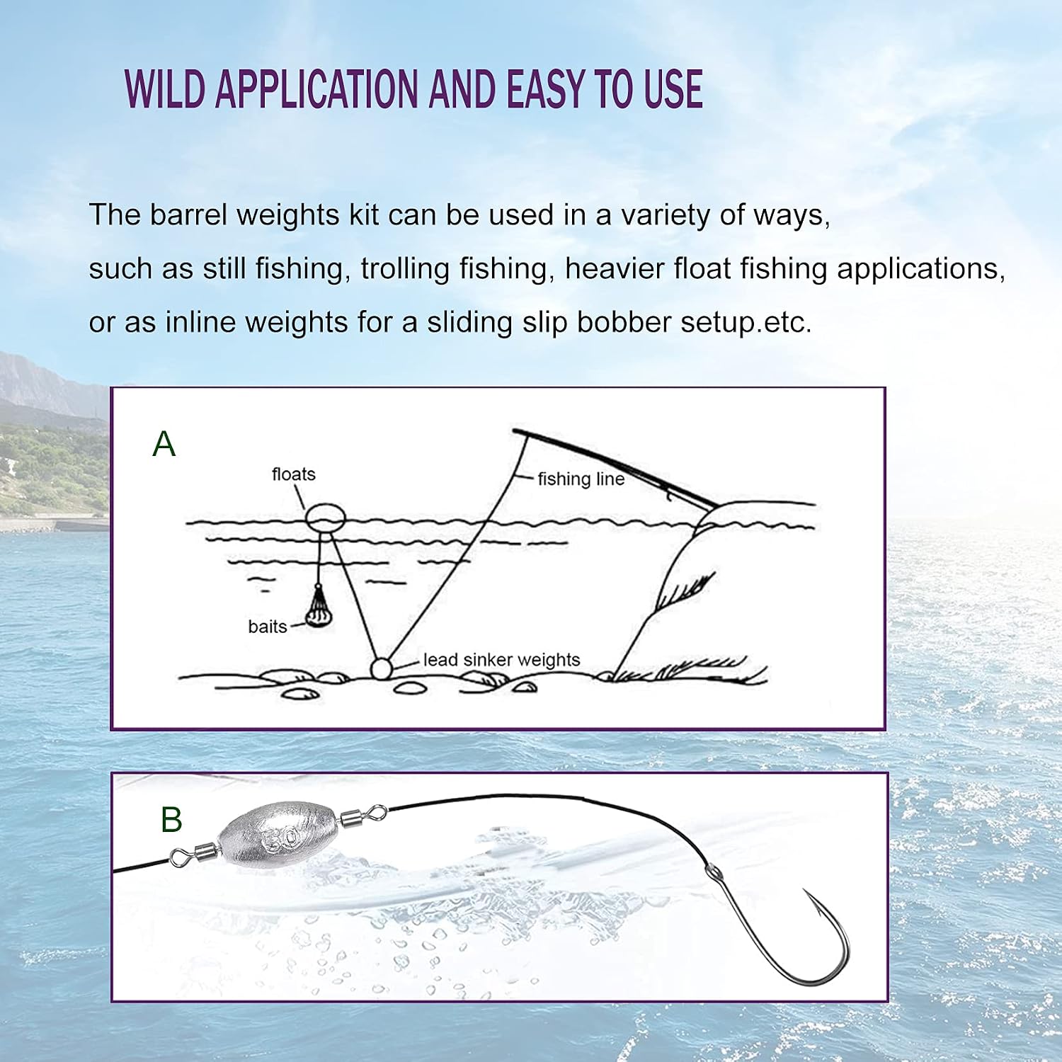 Trolling Fishing Wights with Swivels Inline Egg Sinker Assortment for Saltwater Fishing,Heavy