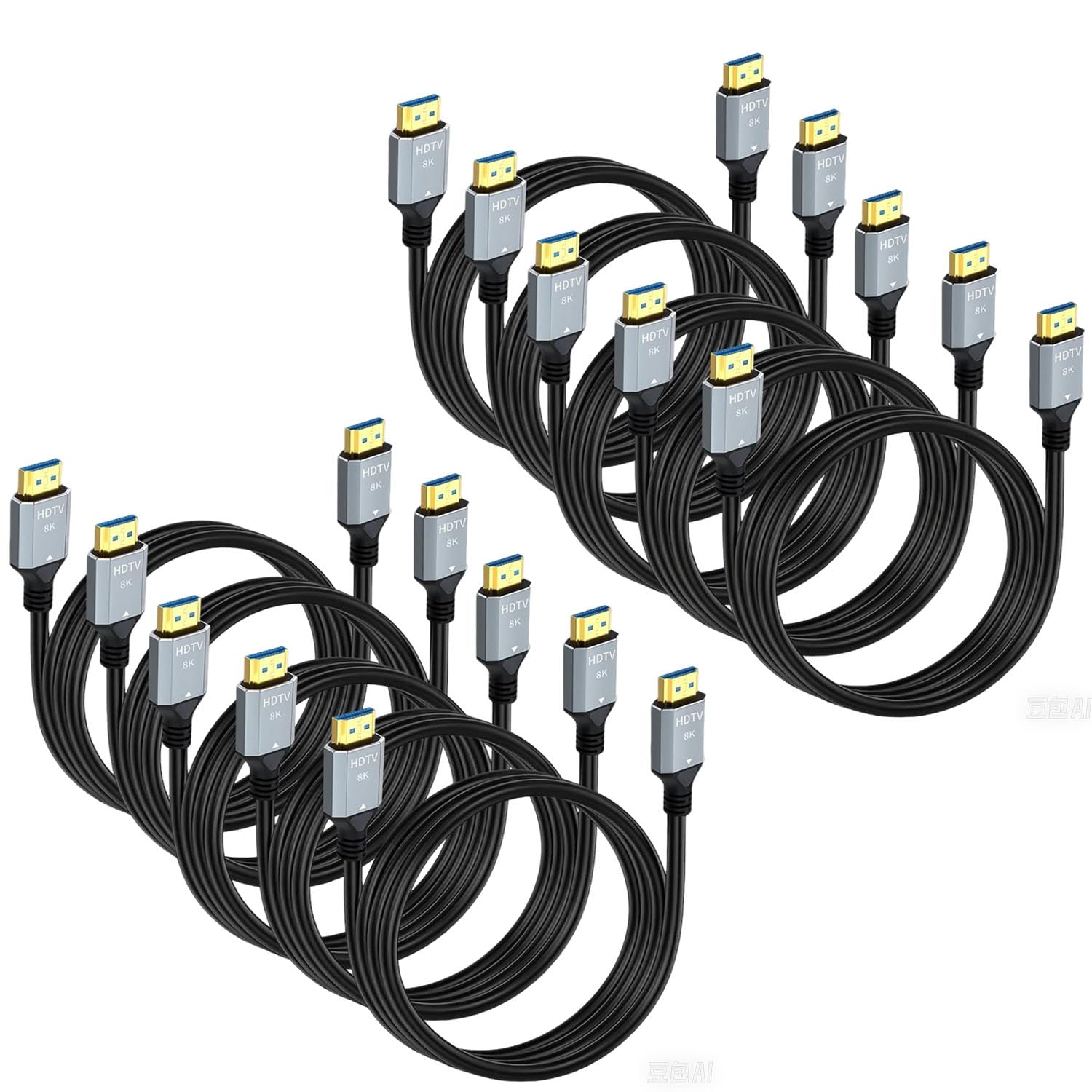 HDMI 2.1 Cable 6.6 FT 10-Pack, Shielded 8K HDMI Cord 6.6FT, 48Gbps High Speed Computer HDMI TV Monitor Cord-8K@60Hz, 4K@120Hz/165Hz, HDCP 2.2&2.3, HDR 10 for ARC, eARC, PS4 PS5 Sound Bar/Roku