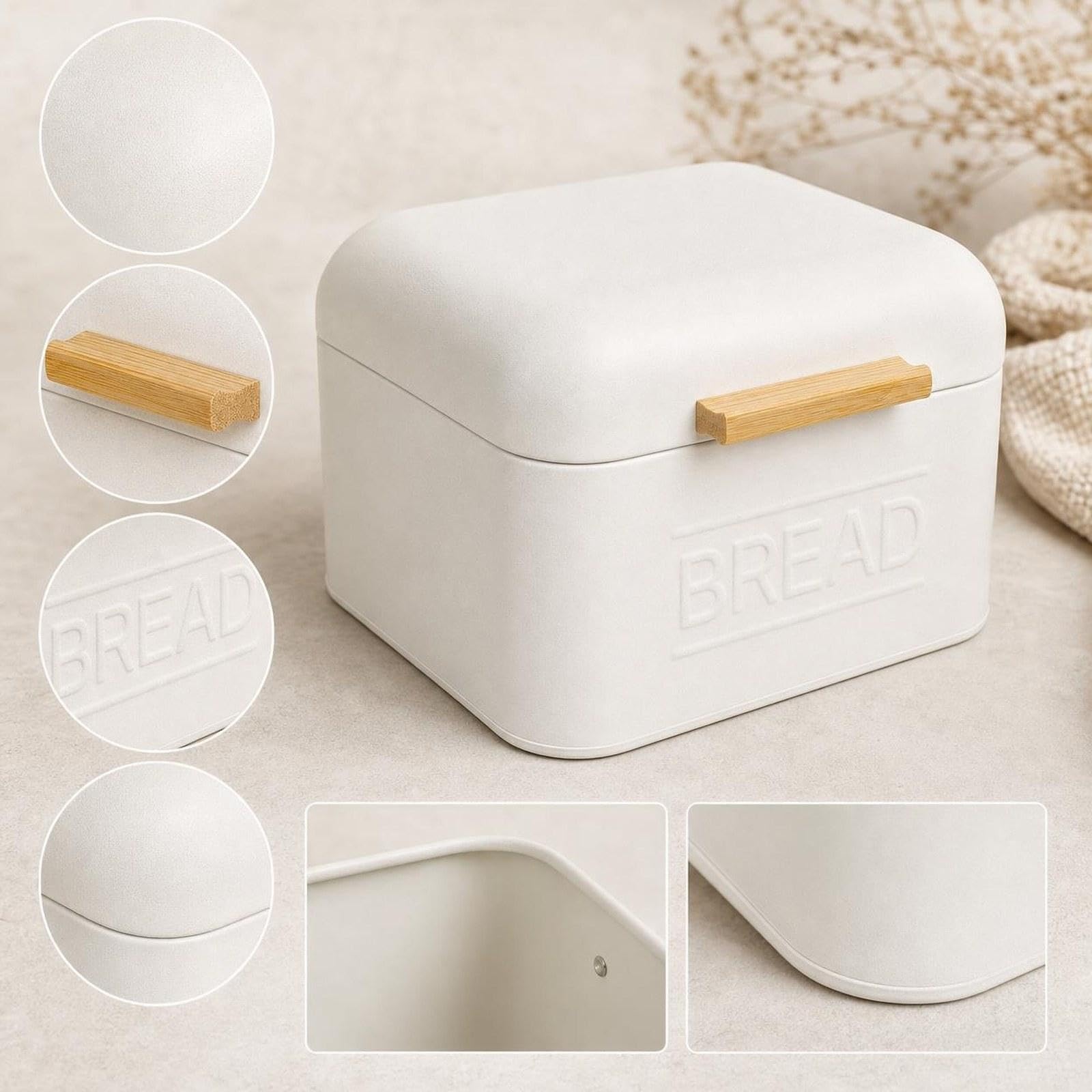 Contenedor Retro Metálico Multipropósito con Mango para Almacenar Pan Repostería Adecuado para Cocina Hogar Panadería