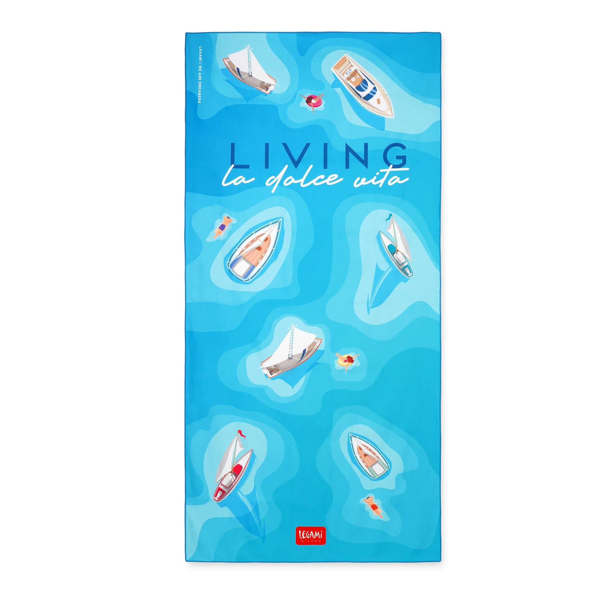 Legami Dolce Vita Microfiber Beach Towel - Lightweight, Quick-Drying, Sandproof, 85 X 180 Cm - View #6