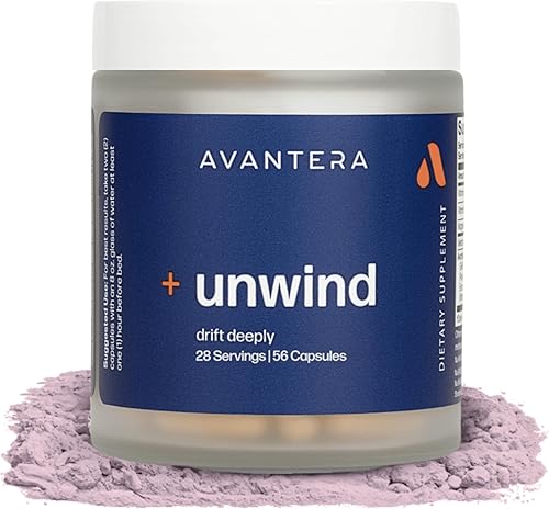 Avantera Unwind - Suplemento para el estrés y el sueño para adultos - Apoya niveles de estrés saludables y mejora la eficiencia del sueño -