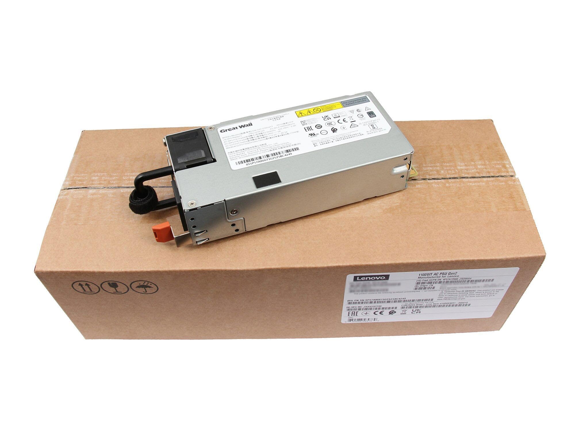 Lenovo 4P57A72666 Original Fuente de alimentación del Servidor 1100 vatios | para ThinkSystem ST650 V2 (7Z75 / 7Z74)