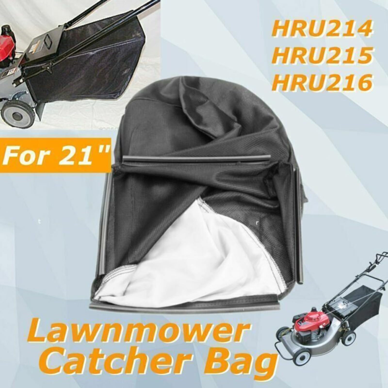Bolsa de Recogida de césped para cortacésped de 21 Pulgadas, Compatible con Modelos para Honda Walk Behind, cortacésped HRU214 HRU215 964-04154 (sin Marco recogedor de césped)