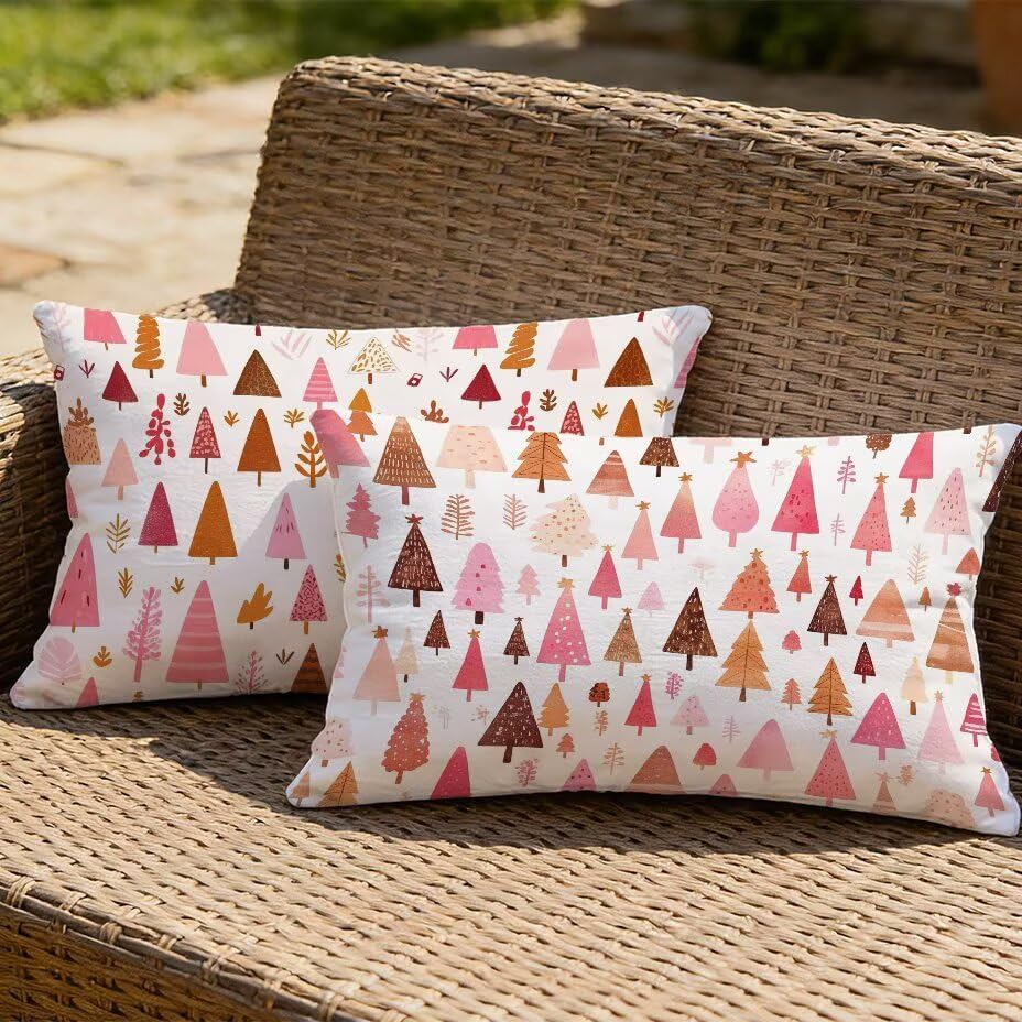 Housse de coussin de jardin texture lin haut de gamme 50x70 beige résistant UV