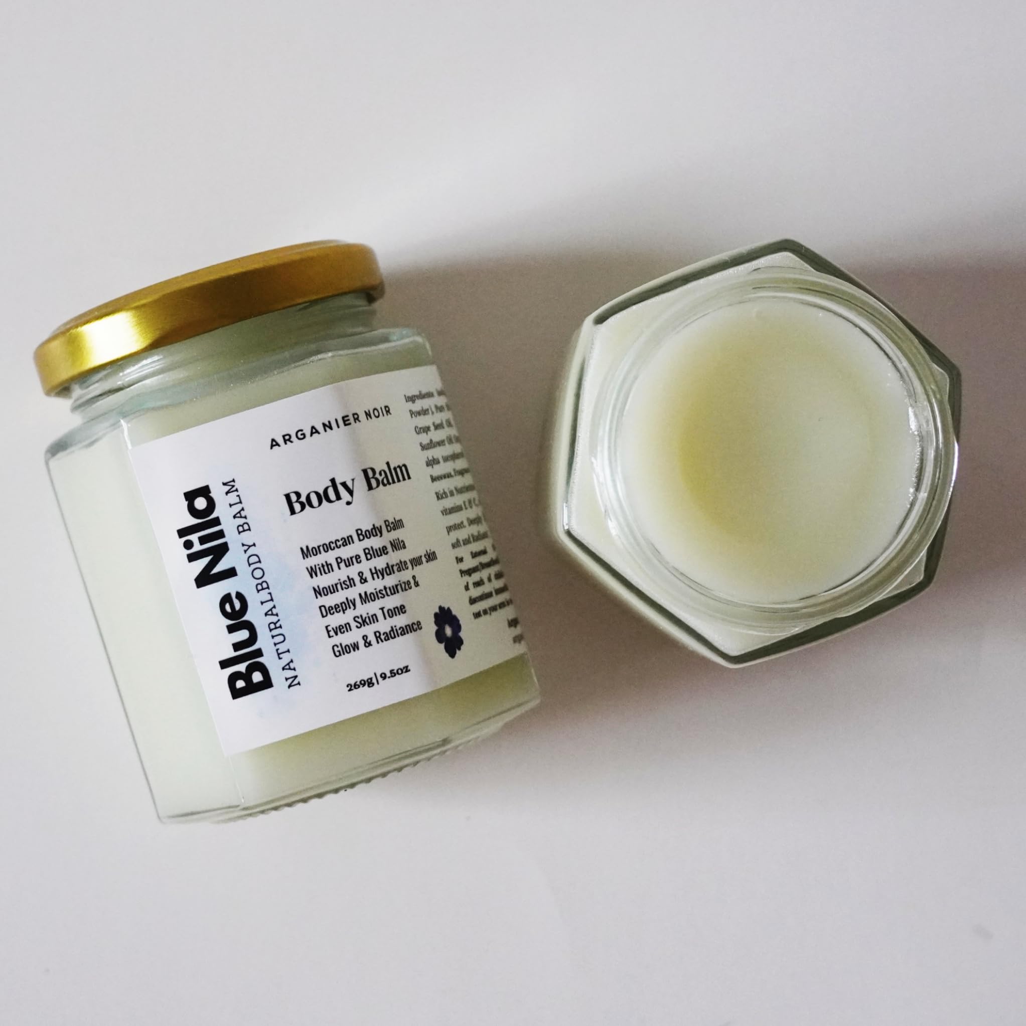 Arganier Noir Body Balm made with pure Moroccan Nila Powder, best to hydrate, nourish and even your skin tone.