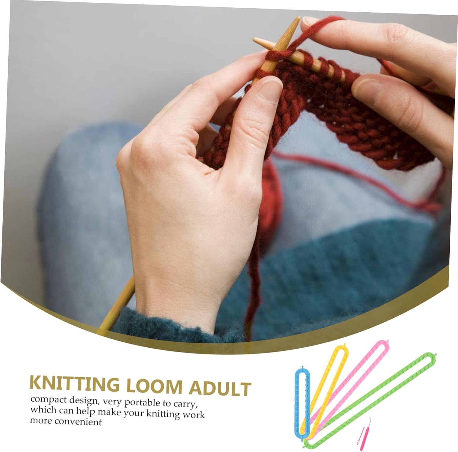 SEWOART 1Set Knitting Loom Plastic Weaving Tool for Scarves Hats Easy Operation for Beginners Pros Durable Crafting Kit for Creative Projects