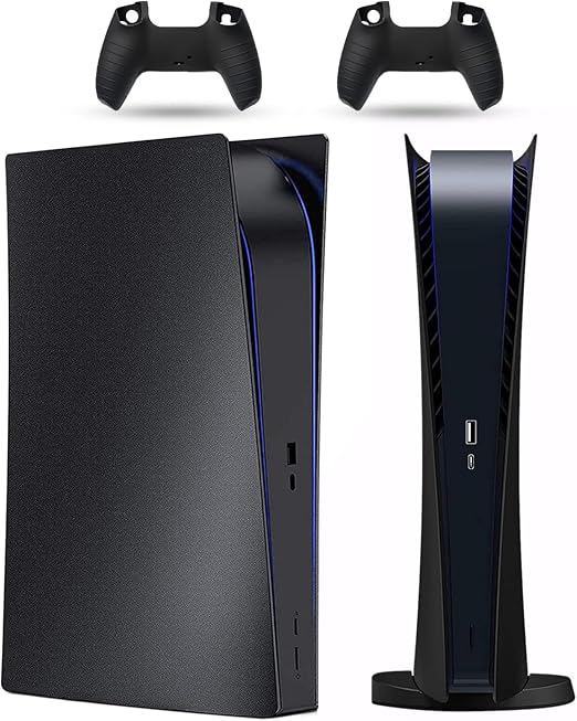 PEYANZ Faceplate for PS5 (Digital Edition), Cover Plate, ABS Shell, Printed Logo, Matt Skin, with Extra 2 Controller Silicone Covers