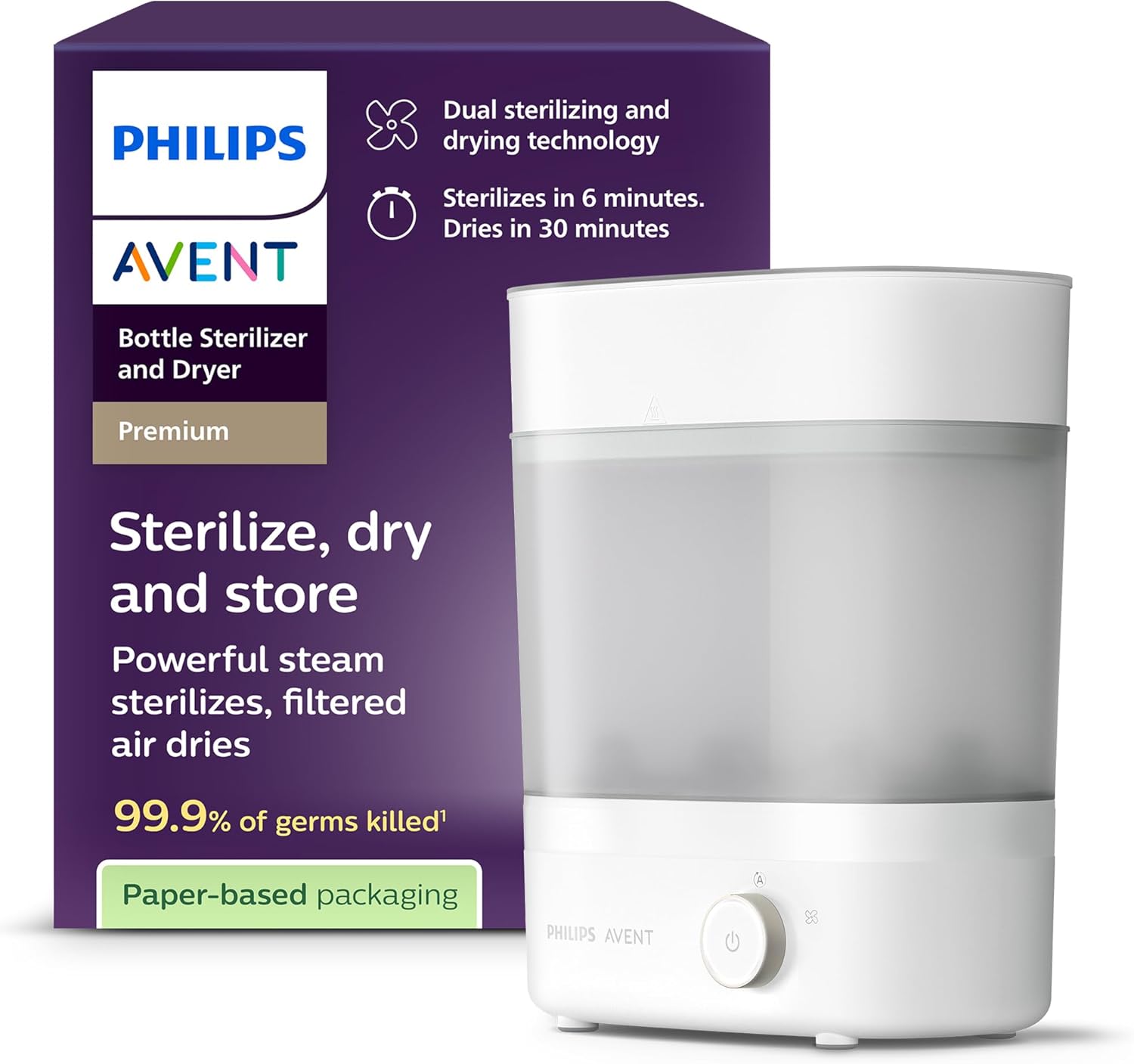 Philips Avent Sterilizzatore e asciugatrice per biberon, rapido e igienico SCF293/00
