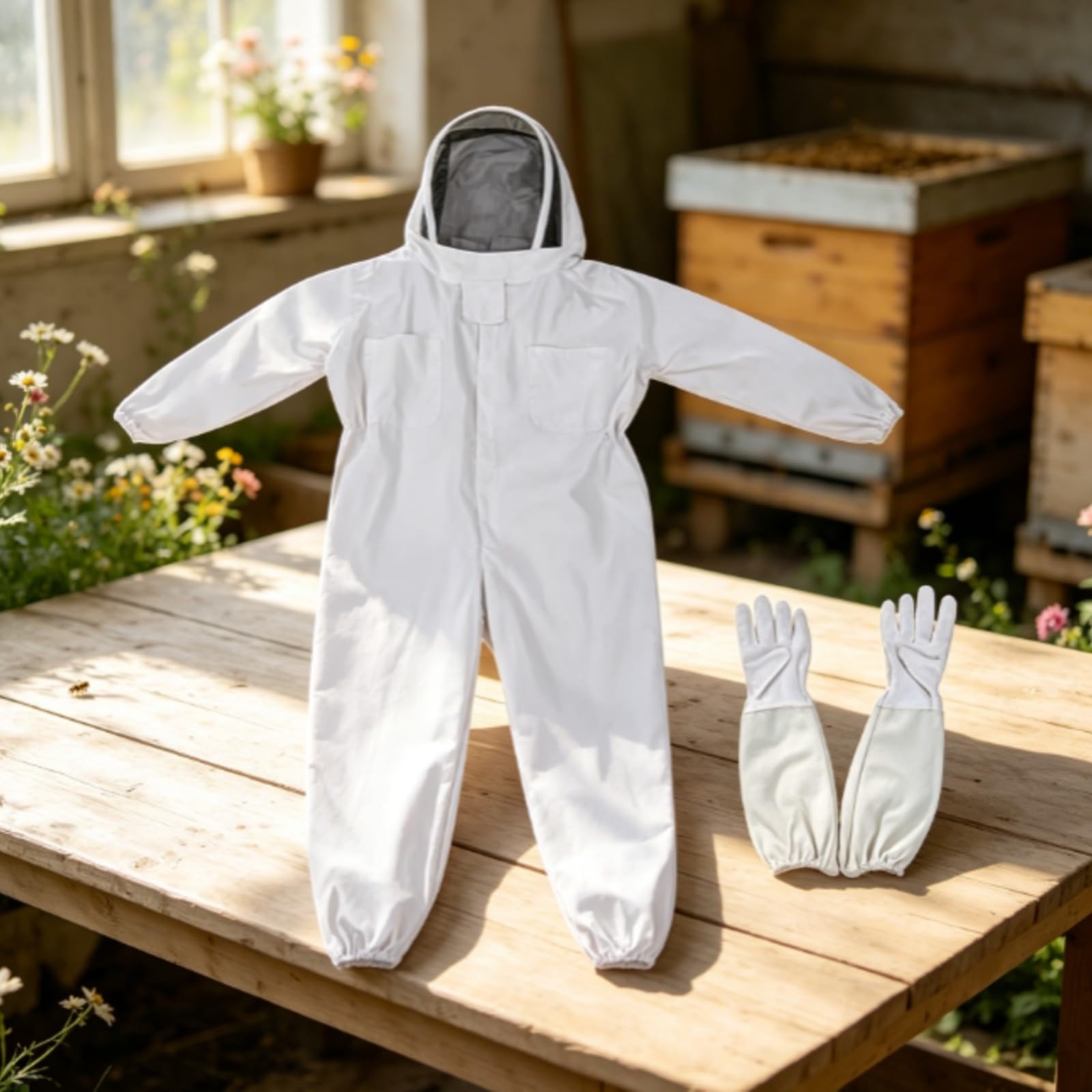 LOVIVER Combinaison D'apiculture Protectrice | Anti-Abeilles, complète, Tenue D'apiculture Gants, pr, Apiculteurs