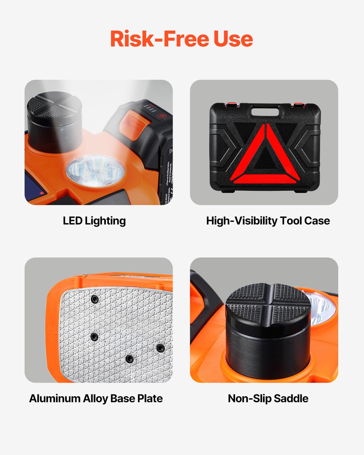 VEVOR Cric Électrique pour Voitures 5 T, Cric de Levage avec Clé à Chocs Électrique, Outil Démonte-Pneu Portable avec Lumière LED et Télécommande, pour Dépannage Routière SUV Berline Garage Atelier