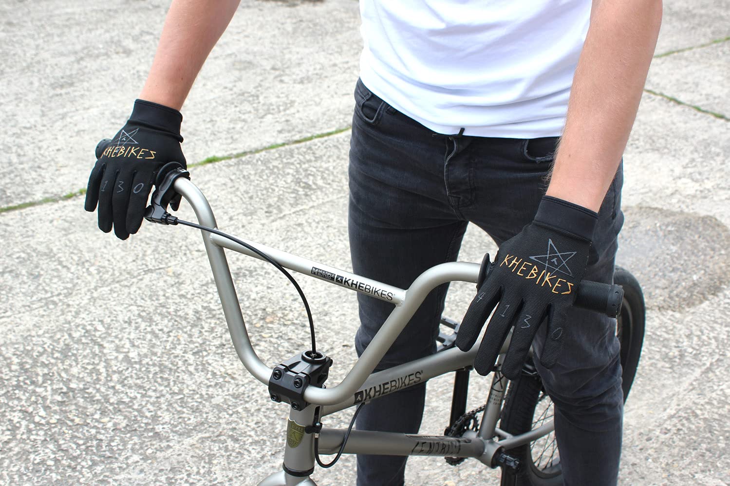 KHE 4130 BMX Kinder Handschuhe Dirt-Jump MTB Scooter Schwarz Größe M Fashion