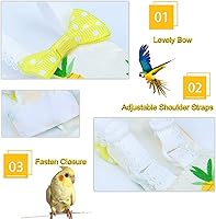 Vista 4 de QBLEEV Pañal para Aves Ropa de Cacatúa Traje de Vuelo, Pañal Reutilizable para Loro con Capa Interior Impermeable, Lindos Pantalones de Paloma
