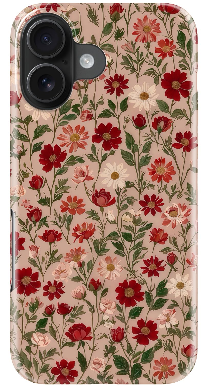 Goodon for iPhone 17 Pro Max Case Cute, Preppy Floral Design,Slim Silicone Protective Hard Cover, Wireless Charging Compatible Aesthetic Glossy Y2K Phone Cases for Women Girls, Marbled Floral Veins — view 22