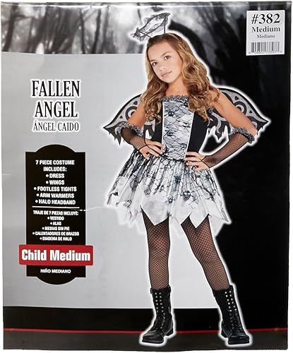Miniatura 2 de Amscan 842696 Disfraz de ángel caído negro y plateado, tamaño mediano para niños, 1 pieza