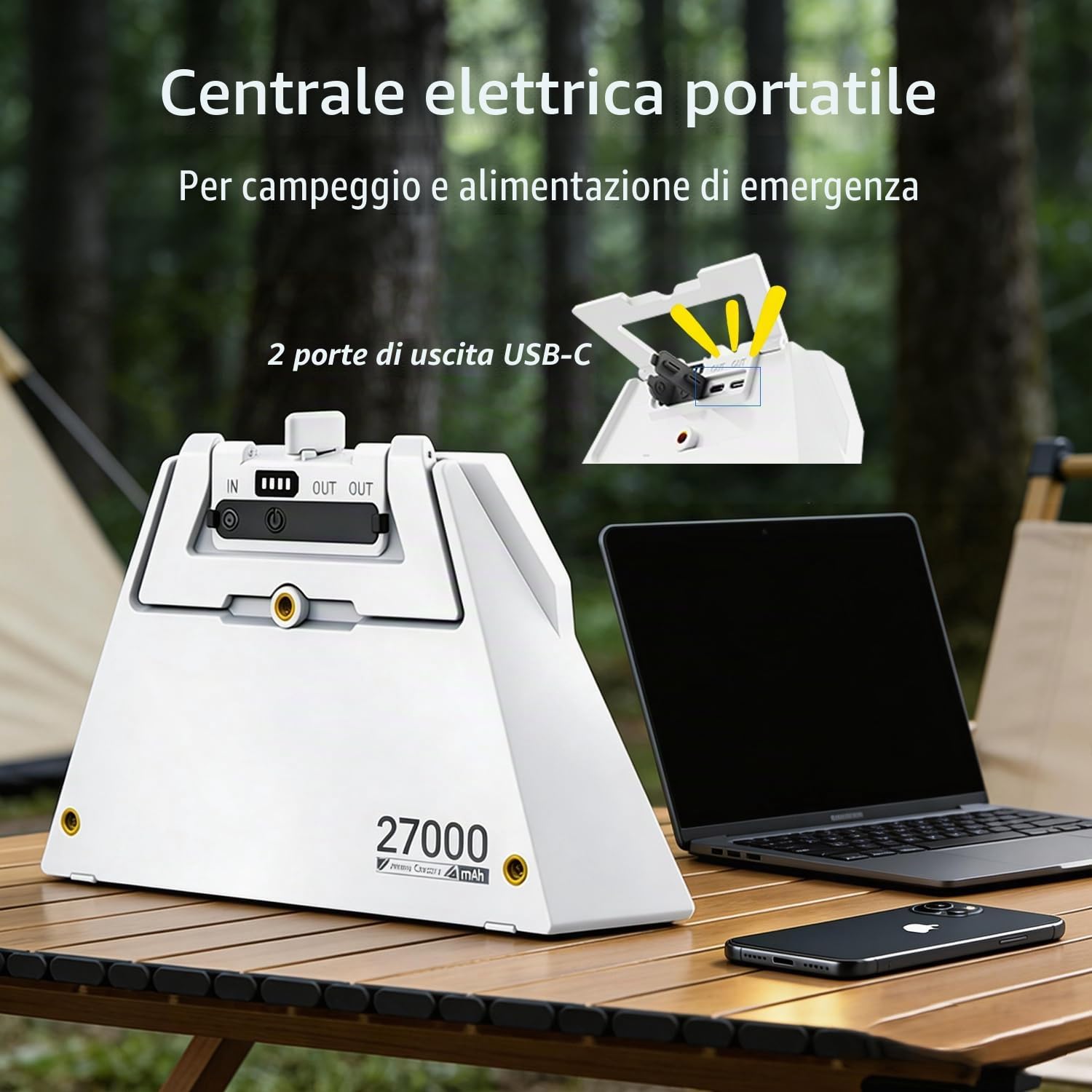 Elfcam - Batteria esterna Clip-on 99,9 Wh per Starlink Mini,Autonomia fino a 5 ore, 2 x Uscita DC e USB-C, supporto integrato IP65, conforme alle norme aeree
