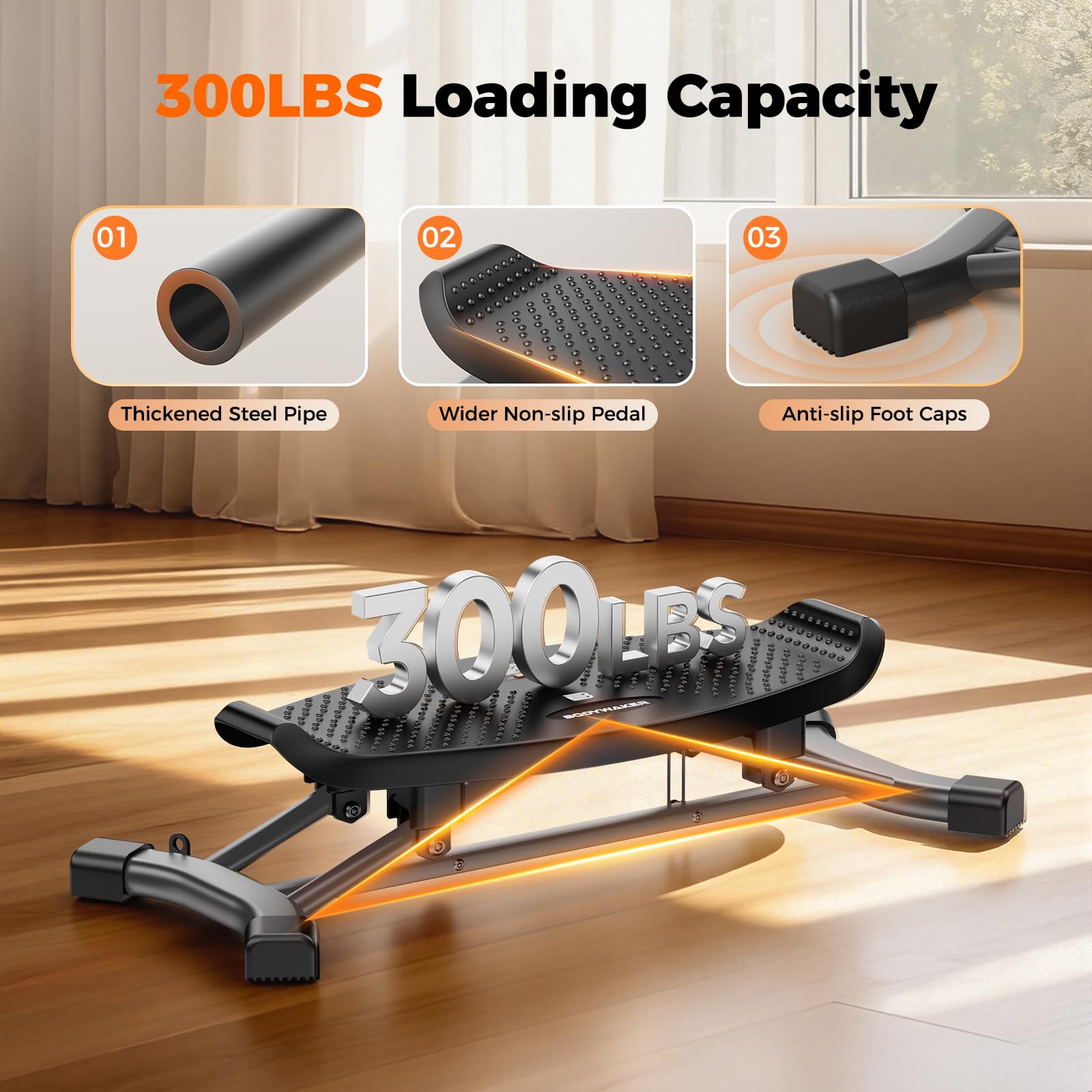 Balance board per allenamento di tutto il corpo, tavola oscillante con display LCD e fascia di resistenza, bilanciere portatile con capacità di 136 kg per palestra in casa, fitness, allenamento delle
