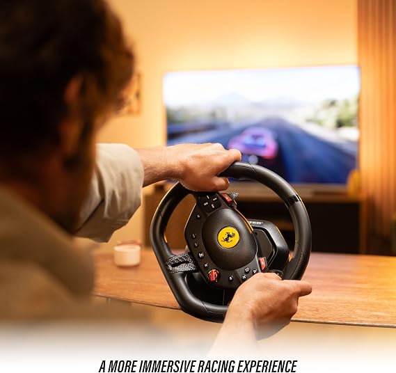 Thrustmaster T98 Racing Wheel and Pedal Set PS5, PS4, PC – Ferrari Official Licensed Product, Gaming Handle, Driving Wheel Set.