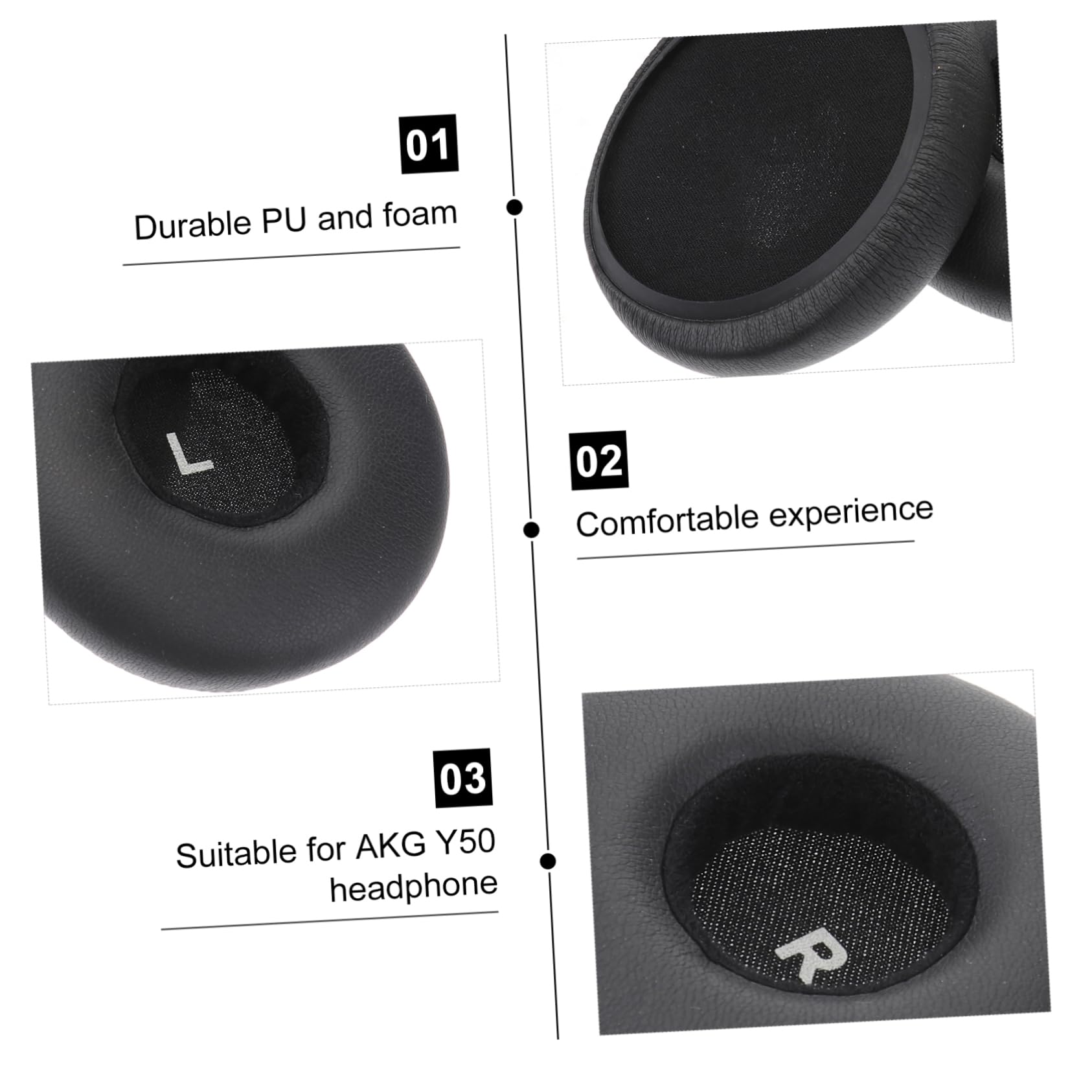 Hemobllo Lot De 3 Paires De Coussinets Doreille De Rechange pour Casque en PU Noir Et Mousse Ajustement Confortable