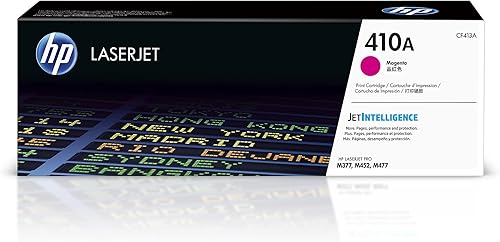 HP Cartucho de tóner magenta 410A para impresoras HP | Funciona con Color LaserJet Pro M452 Series; Color LaserJet Pro MFP M377, M477 Series | CF413A disponible en Yaxa Costa Rica
