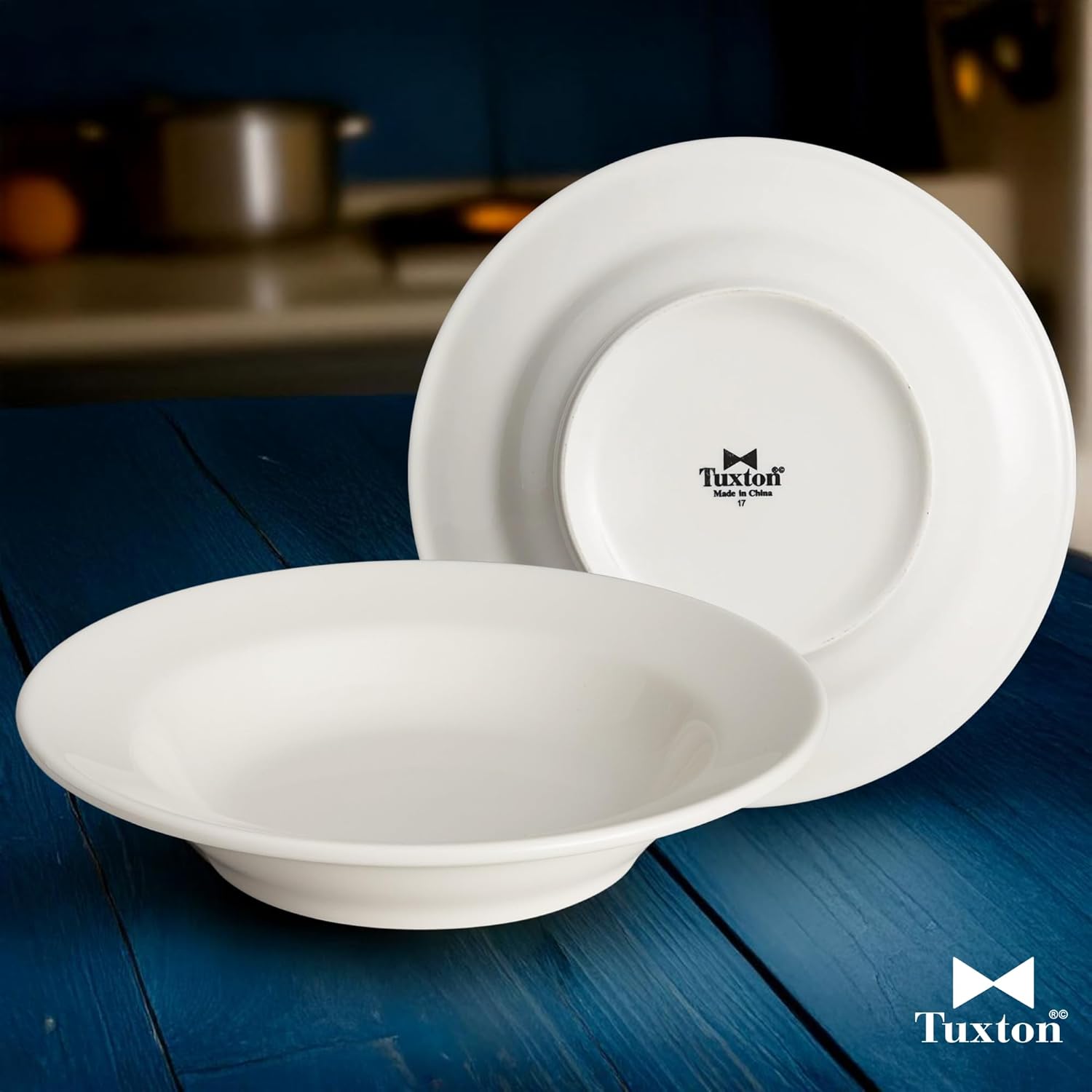 Tuxton China TRE-027 Soup Bowl, 12-1/2 oz., 9" dia., round, microwave & dishwasher safe, oven proof, fully vitrified, ceramic, Reno/Nevada, American White/Eggshell, Case of 24