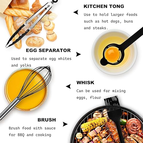 Miniatura 6 de Juego de utensilios de cocina de silicona, juego de 15 utensilios de silicona no tóxicos para cocinar, herramientas de cocina de grado alimenticio