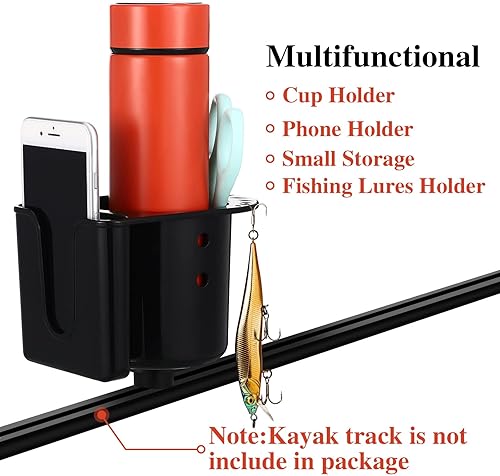 Miniatura 4 de Hoolerry 2 soportes multifuncionales para tazas de kayak, botella de bebida, soporte para teléfono y herramientas de pesca, accesorios de pesca