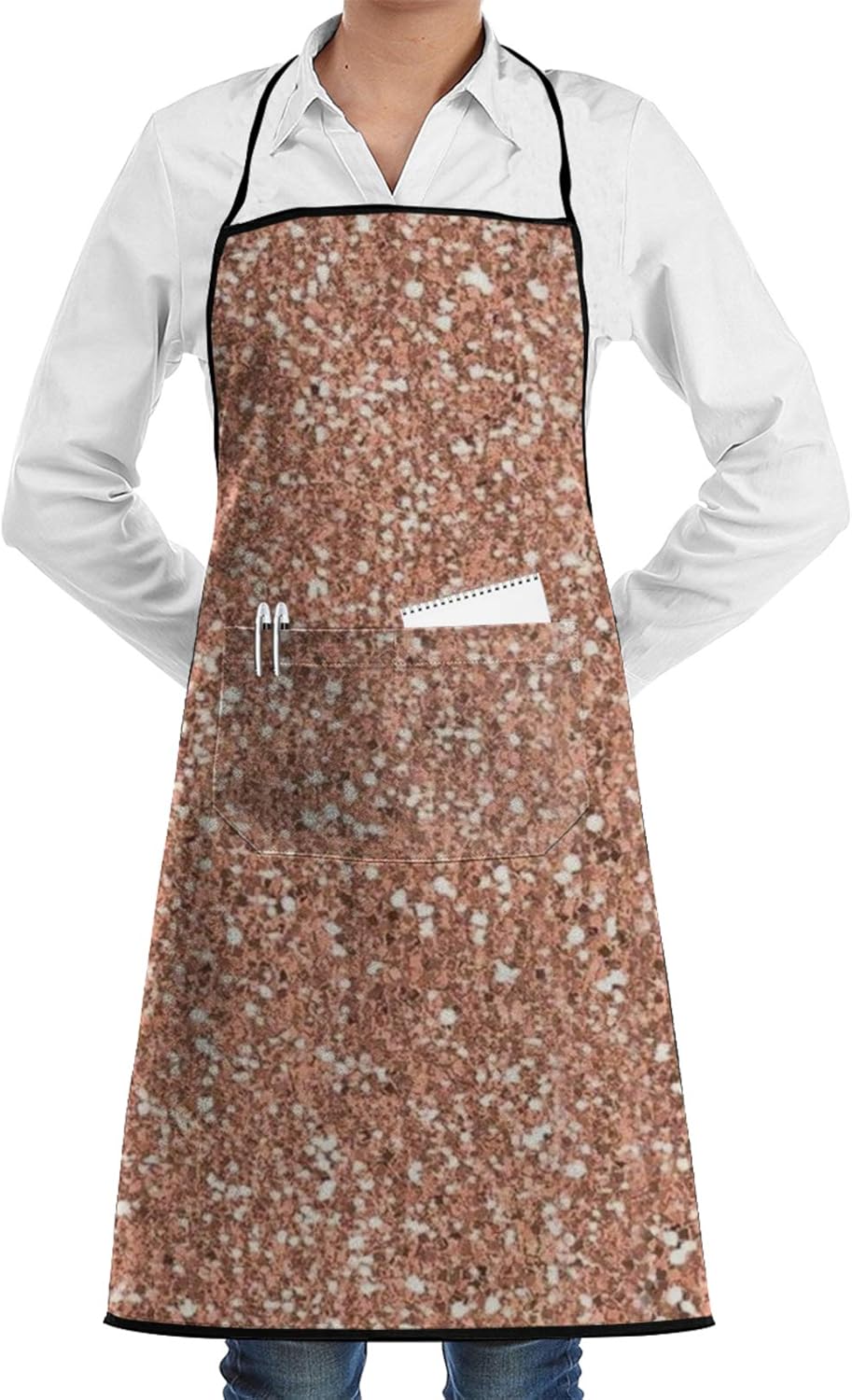 Rose Gold Apron with Pockets Cooking Home Kitchen Aprons for Women Men
