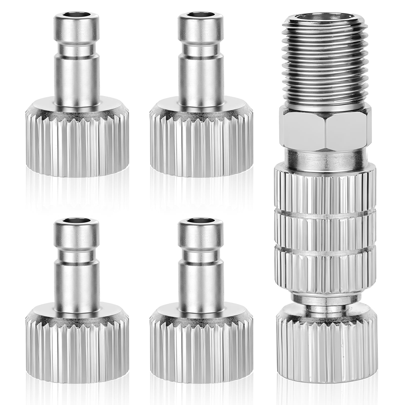 5 Pcs 1/8 Inch Female Connectors and Male Adapters Adjustment Control Valve Airbrush Quick Release Coupling Disconnect Adapter Kit Airbrush