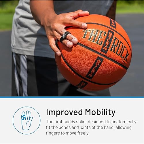 Miniatura 6 de Buddy Tape - Férula para dedos, reutilizable y lavable, acolchada ajustable para apoyar los dedos lesionados (talla única, 5 unidades)