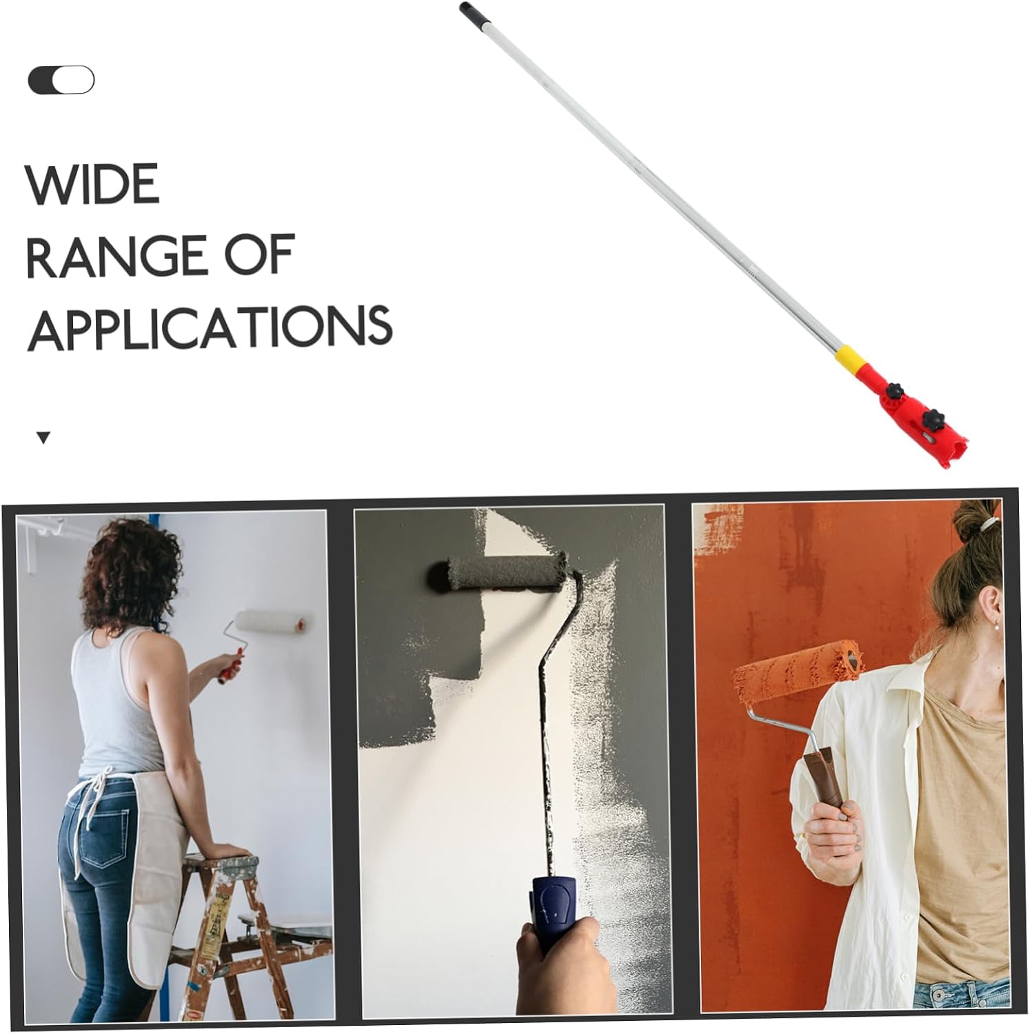 Multi-Angle Paint Brush with Telescopic Rod and Clamp for High Ceilings Walls and Corners Rotating Holder for Versatile Use