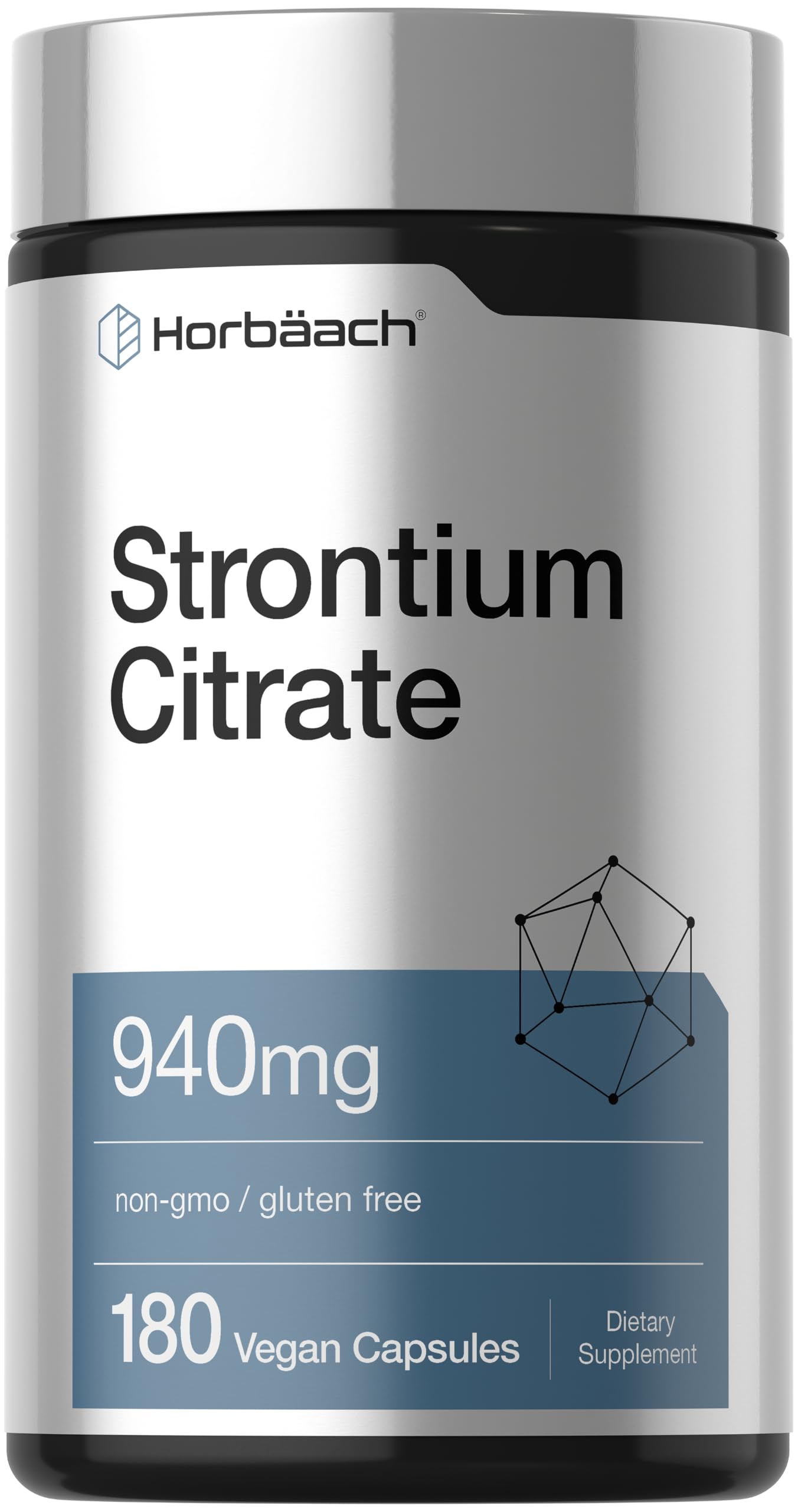 Horbäach Strontium Citrate 940 mg | 180 Capsules