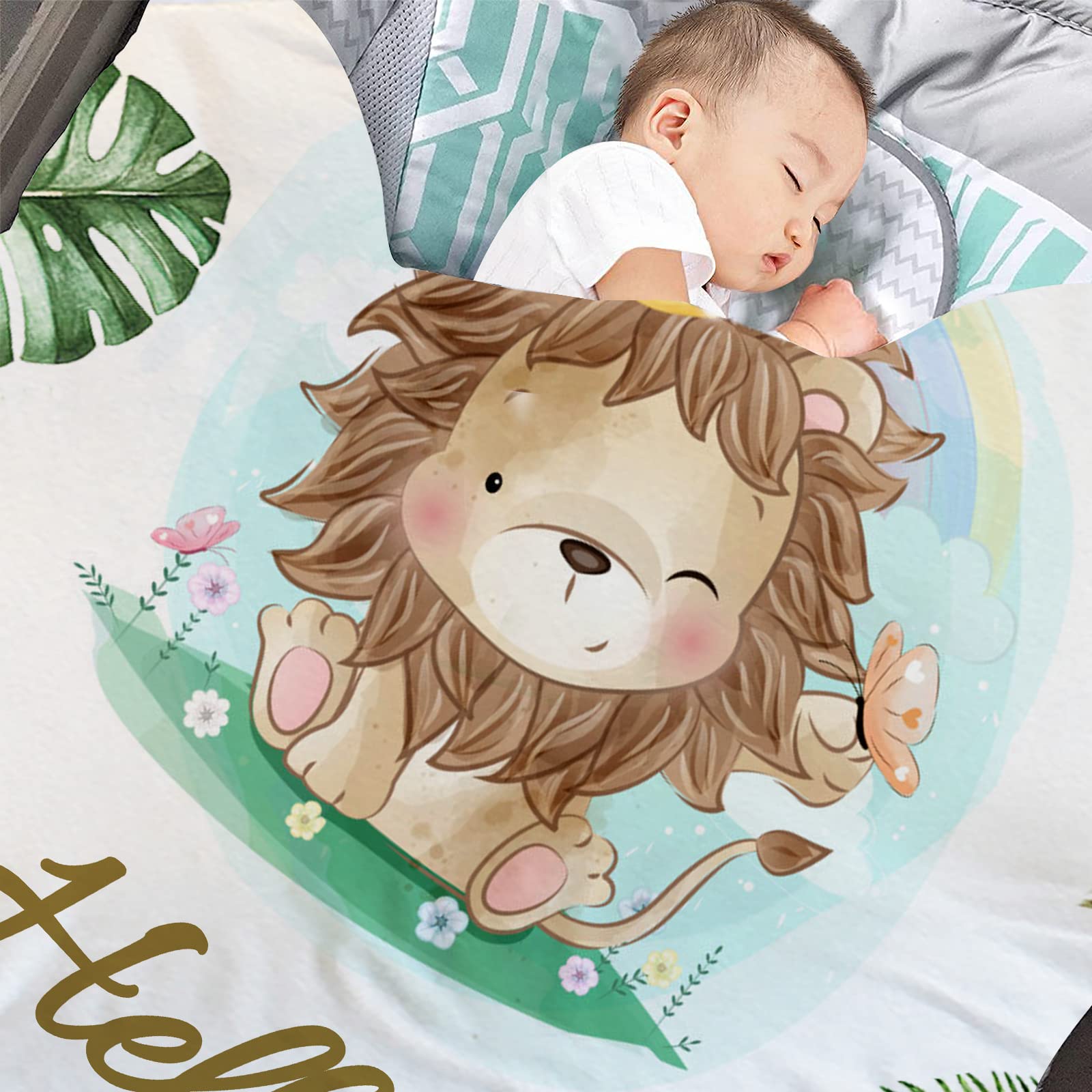 Mantas de bebé personalizadas | Manta de bebé personalizada con nombre | Manta de franela súper suave transpirable para bebé, regalos para recién nacidos (manta de bebé B-130 x 150 cm)