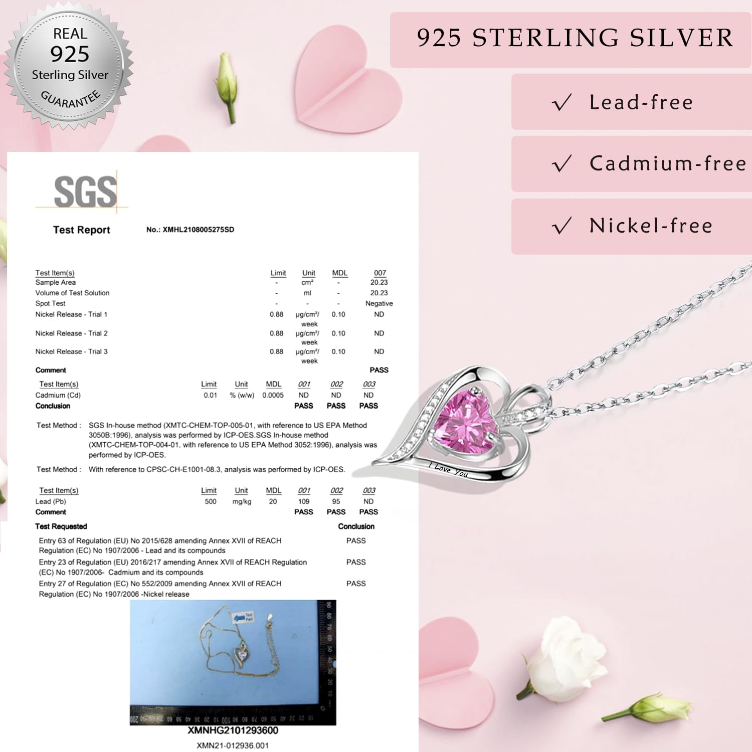 LAVUMO Collana Donna Cuore Argento Sterling 925 Originale Gioielli Regalo per Lei Amiche Moglie Mamma Fidanzata Compleanno San Valentino Natale Anniversario Festa Della Mamma Donna Regalo Idea