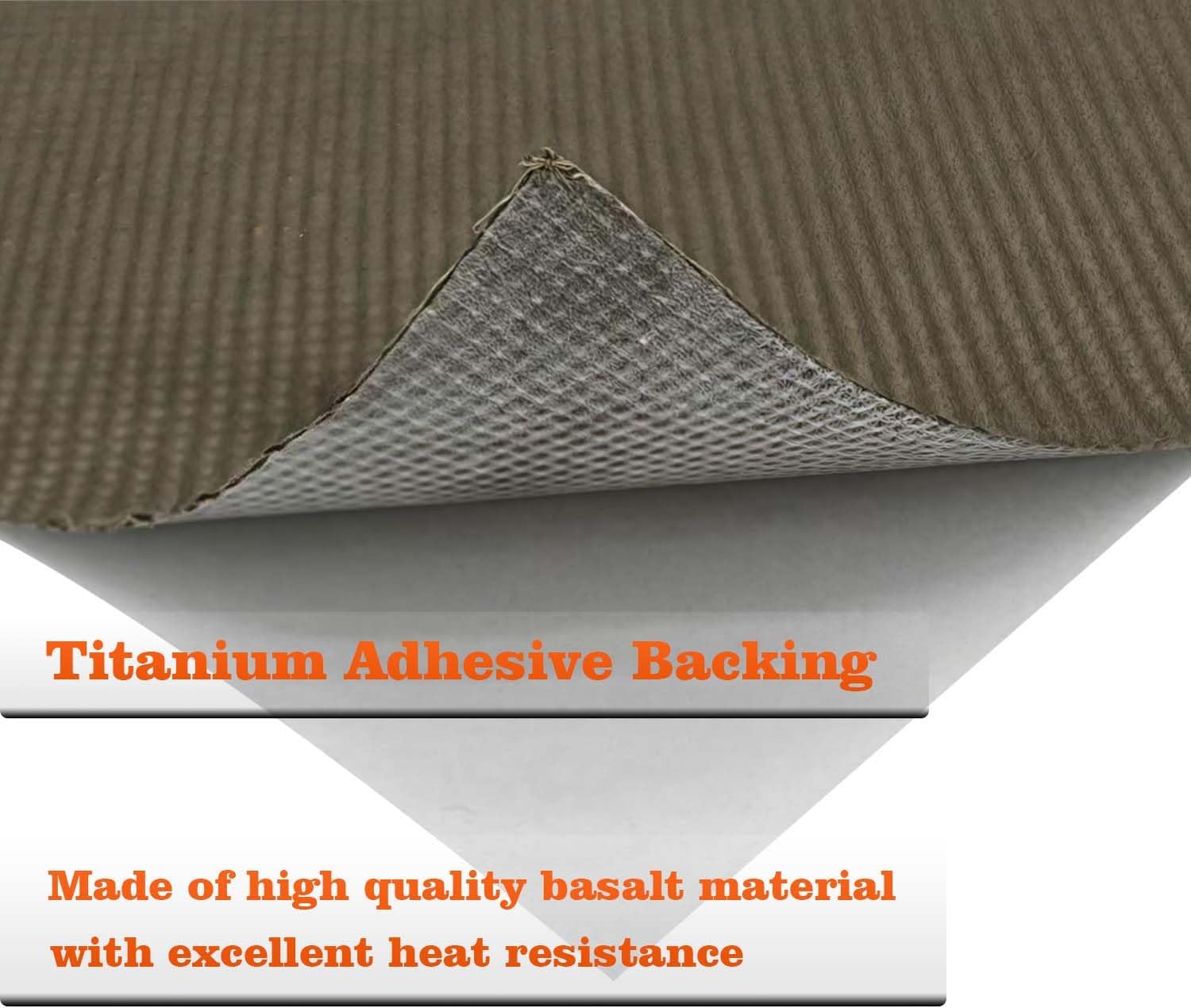 Titanium Reinforced Exhaust Heat Shield Mat with Adhesive Backed Resistant High-Temp for Wall Behind Grill 2500° F High Temp Protection Material Thermal Barrier Blanket Mat (24 x 36 inch)