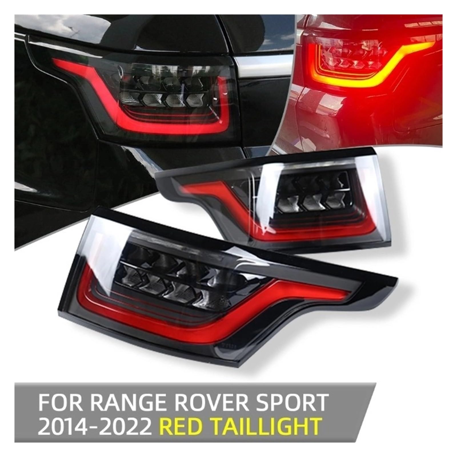 GYZNGJFS 0Tail Lights Compatible For Land Rover Range Rover Sport L494 2013 2014 2015 2016 2017-2022 Style Car LED Rear Taillight Signal Lamp(1 pair)