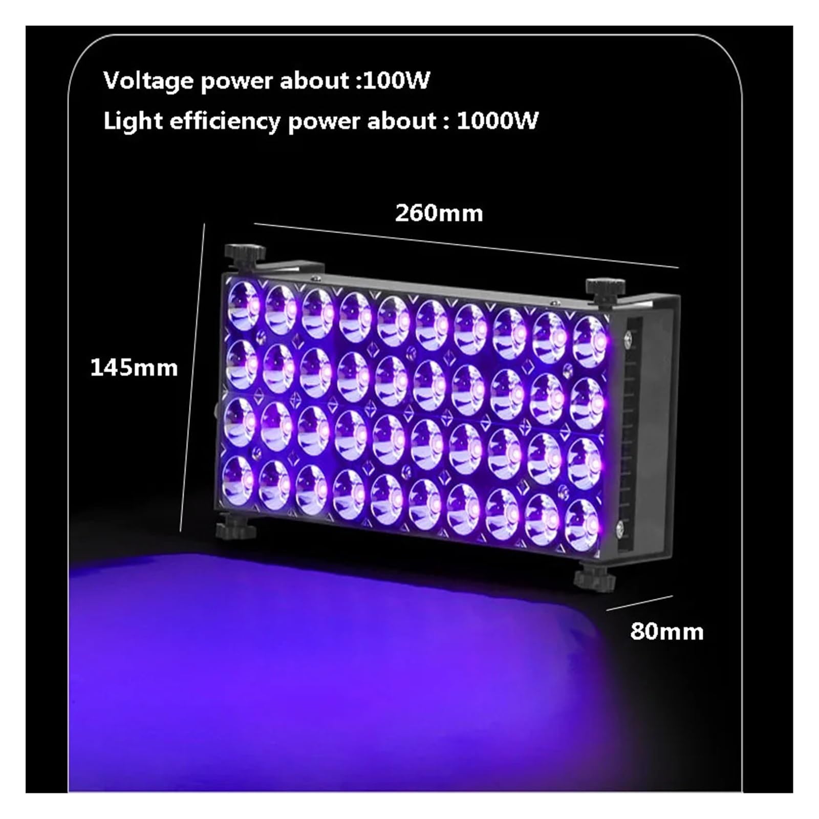 Lampada per polimerizzazione UV Lampada polimerizzante for gel UV da 100 W 405nm 365nm 395nm Colla senza ombre Resina adesiva Saldatura Olio verde Stampa 3D Scheda PCB OCA(405nm)