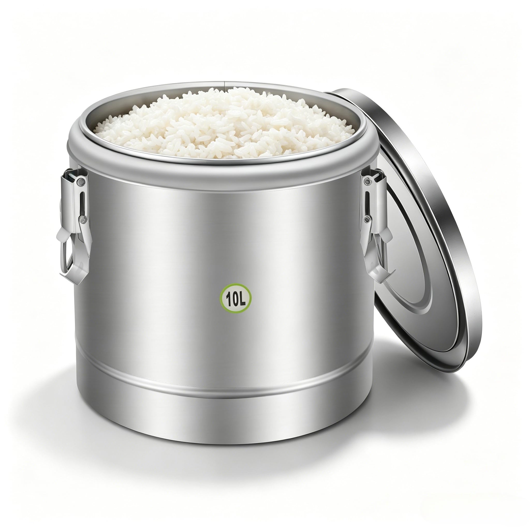 Cubo aislado de acero inoxidable de 10 l, 12 h, tiempo de conservación de la temperatura, para alimentos, transporte de sopa aislado para comedores escolares, hoteles y restaurantes