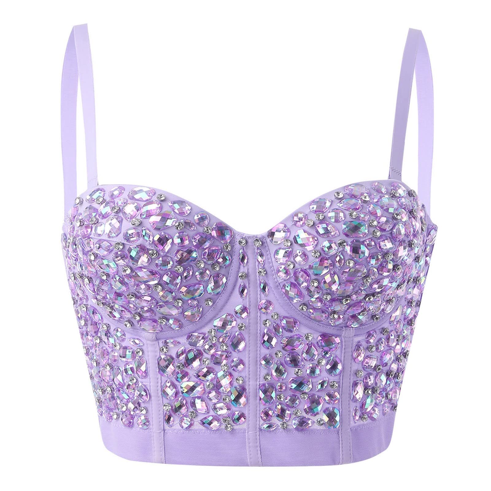 Donne Primavera Strass Lucido Senza Maniche 2026 Camicette Crop Club Estate Casual Uscire Canotte Paillettes Strappy Cami Strap Glitter Sparkly Cropped Party Camisole Spaghetti Cinghie