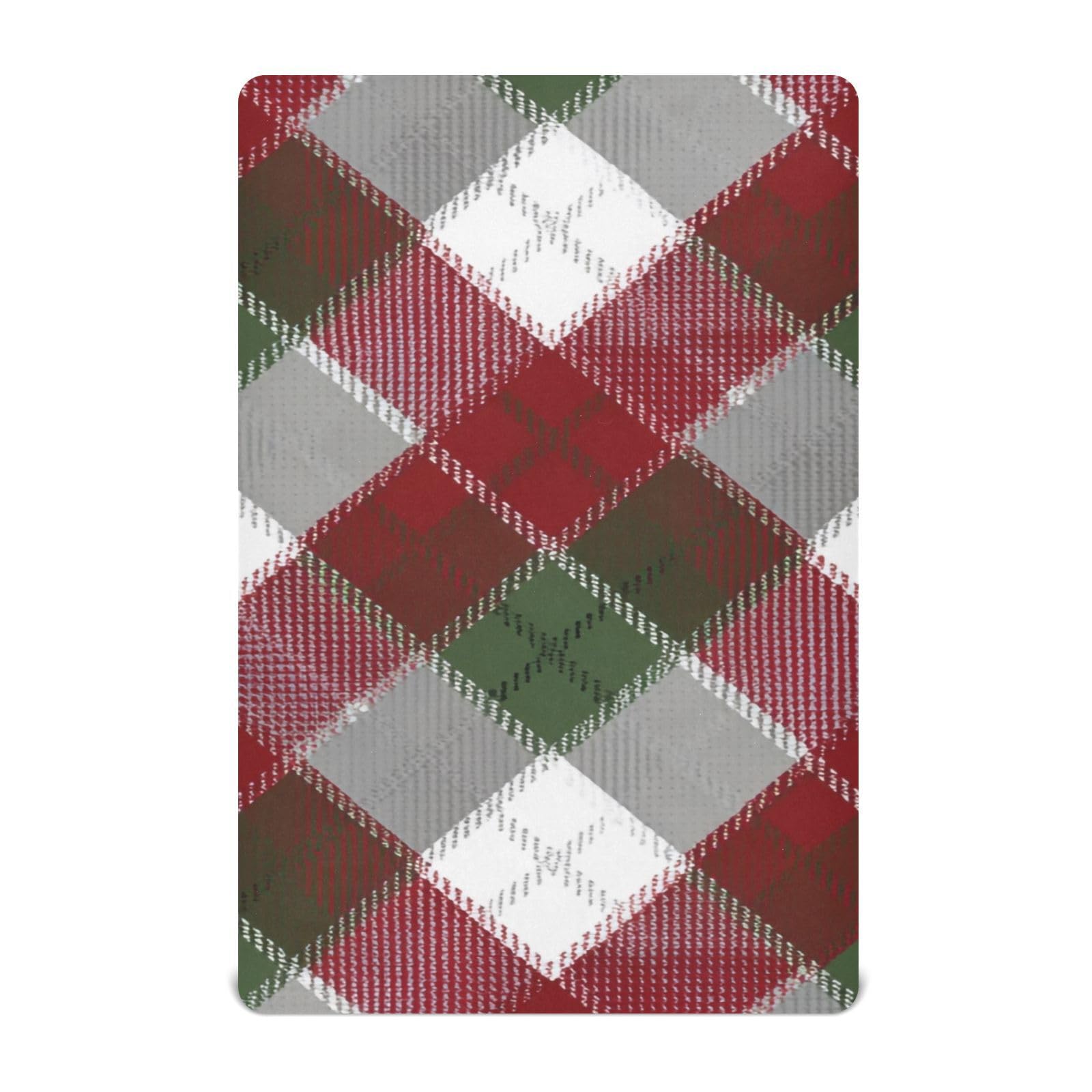 Crib Sheet Breathable Soft Crib Mattress Sheet for Baby Toddler Boys Girls Fitted Crib Sheet Fit Standard Crib Mattress 39 x 27 Inch Christmas Plaid Pattern Red