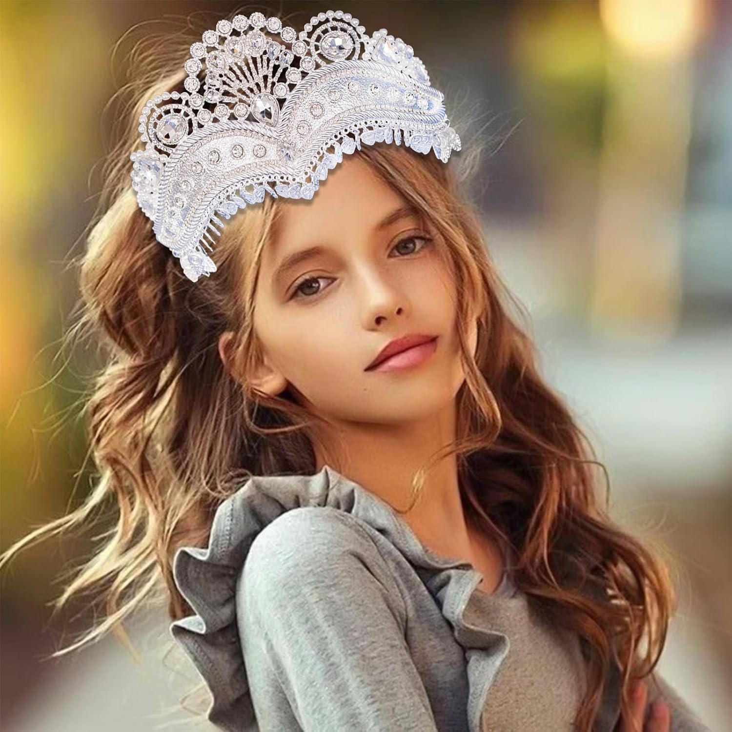 Shimmering Rhinestones Crown Adjustable Wedding Headdress for Crystal Headpiece Jewelry