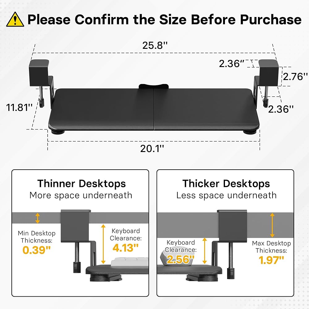 Amazon | BONTEC デスク下 キーボードトレイ 引き出し式