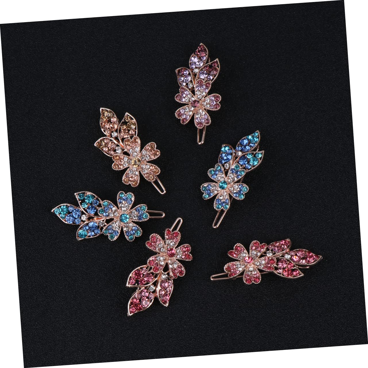 Housoutil 18stücke Teiliges Rhinestone Haarklammern Mit Blumen Design Elegante Haarspangen Für Damen Für Hochzeiten Partys Und Alltag