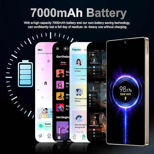 Miniatura 5 de MMY I25 Ultra 5G Teléfono Inteligente Desbloqueado, 16GB+512GB Teléfono Celular Completamente para Android 14, Teléfono Celular Desbloqueado de