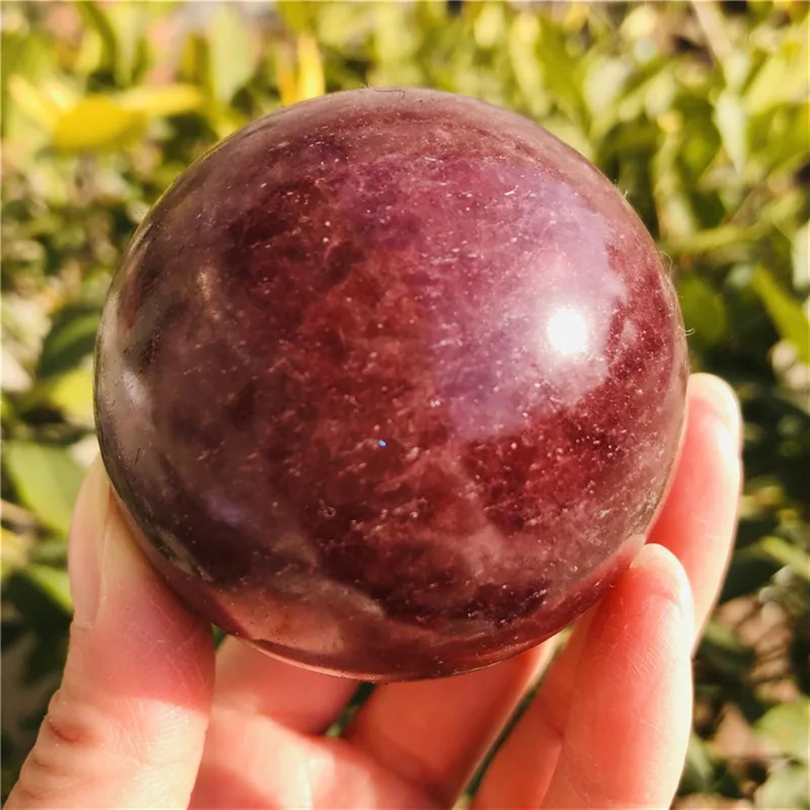 AUOQKQUT Stone Strawberry Quartz Crystal Ball Gift(4.5-5cm)