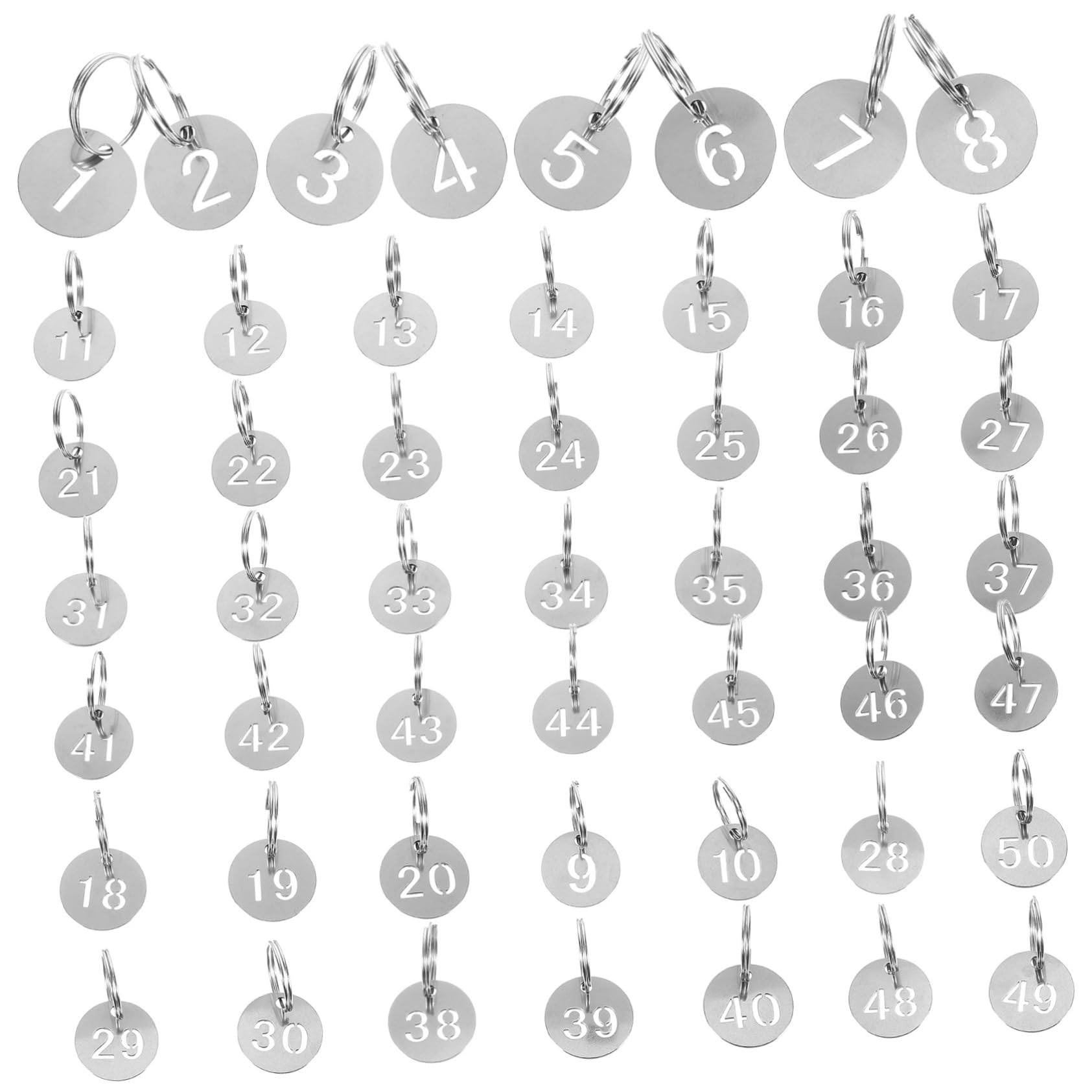 5 Set Di Etichette Per Chiavi Targhette Portachiavi in ​​metallo Adesivi Numerici Per Identificatori Di Chiavi Per Bagagli Etichette Numerate Rotonde Per Armadietti 50 Pezzi * 5